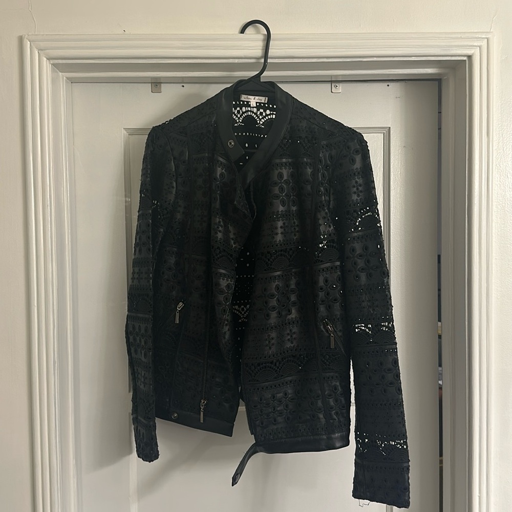 Willow & Clay Eyelet and Faux leather jacket Sz L